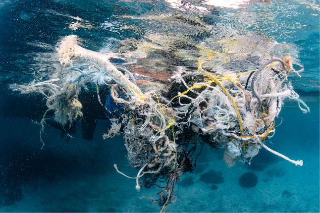 Lost and abandoned fishing nets